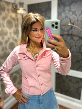Sabrina Denim Jacket - Pink