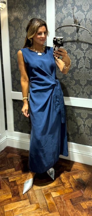 Odette Tie Dress - French Blue