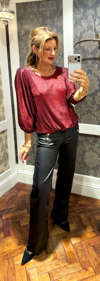 Emma- Metallic Red - Top