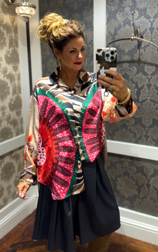 Bobbi Satin Pattern blouse