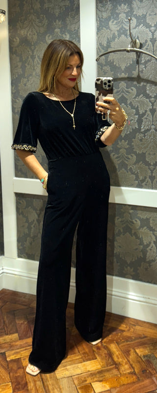 Grace Black Velvety Jumpsuit