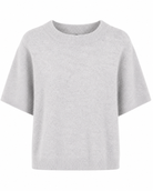 Ariana Short Sleeve Alpaca Knit - Light Grey