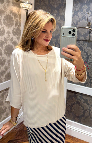 Whisper Pleat Top - Cream