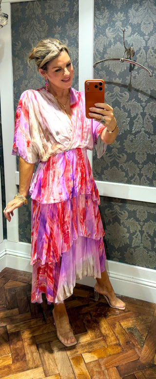 Azure Cascade Silk - Pink Multi