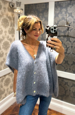 Rowan Loose Mohair Cardigan  - Grey