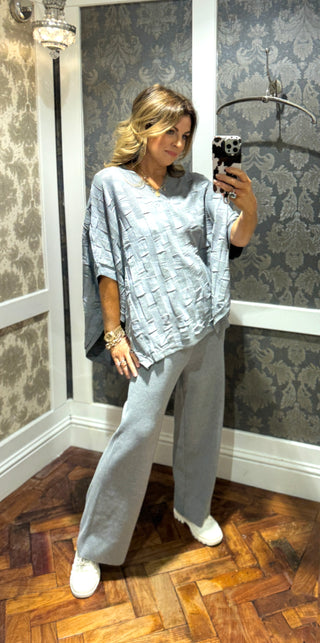 Le Chic 2 Piece Knitted Suit - Grey