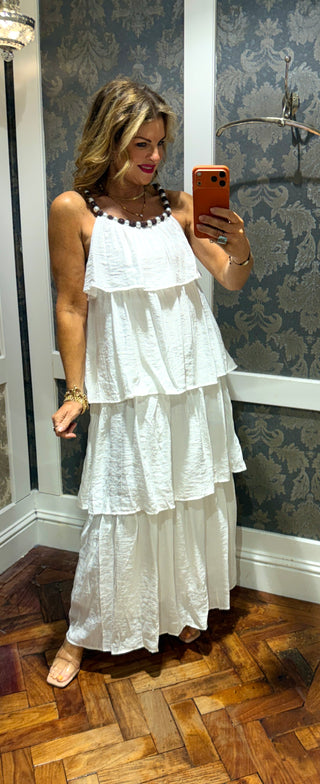 Lucinda Reversible Layered Dress - White