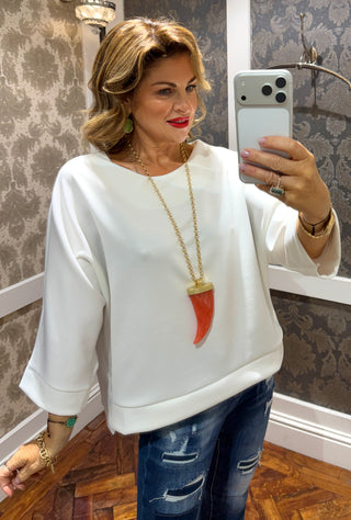 Tess Super Soft Top Round Neckline - White