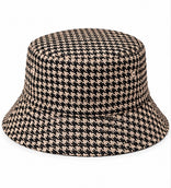 Reversible Houndstooth bucket hat