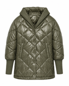 Zoe Shell Jacket Ribbed Sleeve-Khaki