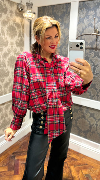 Hollie - Red- Tartan Shirt