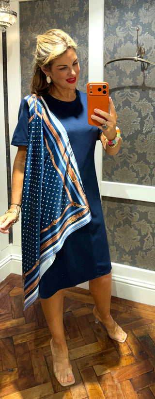 Dalilly Scarf Dress - Navy