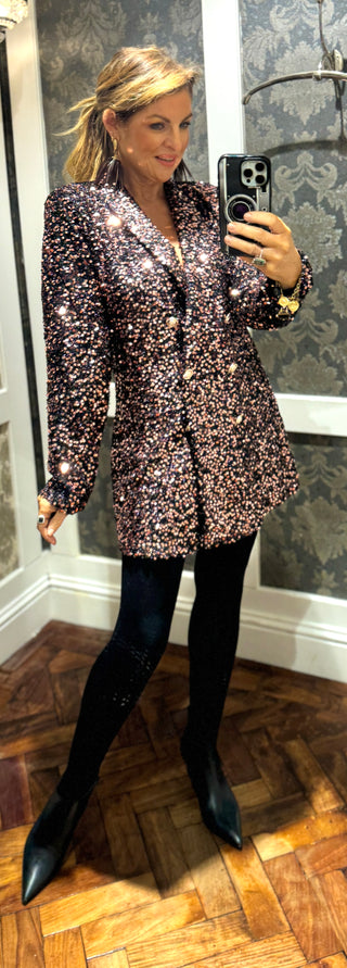 Saffron- Bronze Sequin Blazer