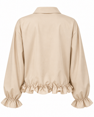 Romy Ruffle Shirt - Beige