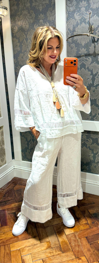 Solana Linen Suit - White