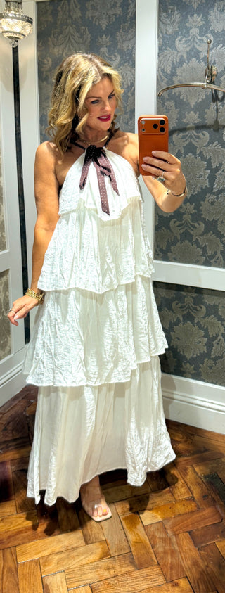 Lucinda Reversible Layered Dress - White