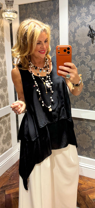 Chloe Layered Top- Black