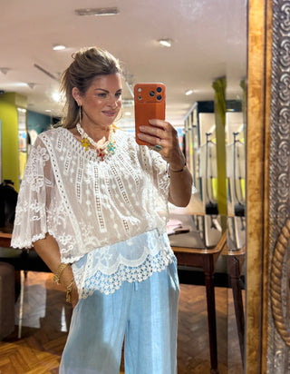 Lautrec Lace Top - White
