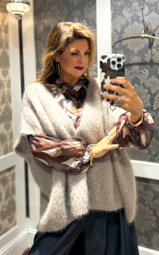 Rowan Loose Mohair Cardi - Beige