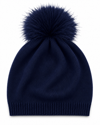 Klara Slouchy Hat Bobble-Navy