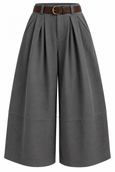 The Marlow Belted Culottes - Charcoal Grey