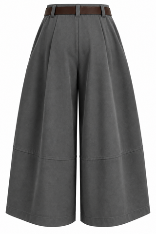 The Marlow Belted Culottes - Charcoal Grey