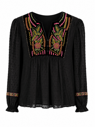 Jeanne Velvet Blouse Derhy - Black