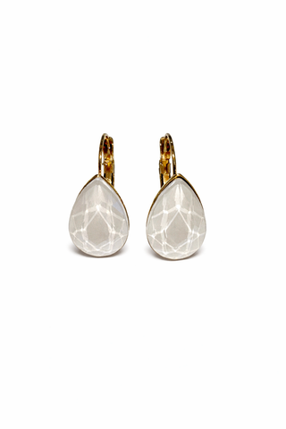 Tear Drop Earrings - Opal White