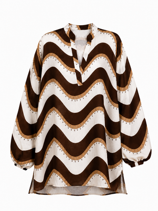 Lumi Quirky Blouse - Brown