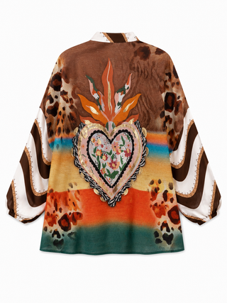 Lumi Quirky Blouse - Brown