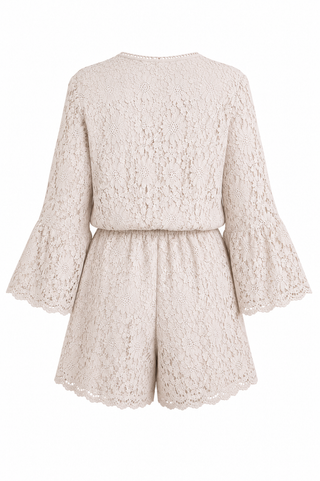 Alessia Lace Playsuit- Beige