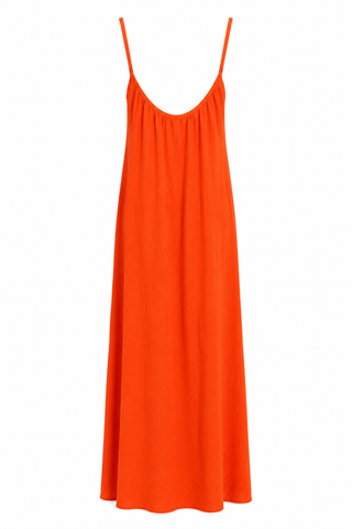 Leila Ruffle Dress- Orange