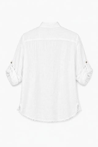 Hallie Linen Shirt/Jacket- White