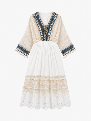Sherry Dress Boho - Cream