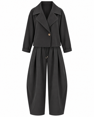 Saira Barrel Co-Ord Set - Black