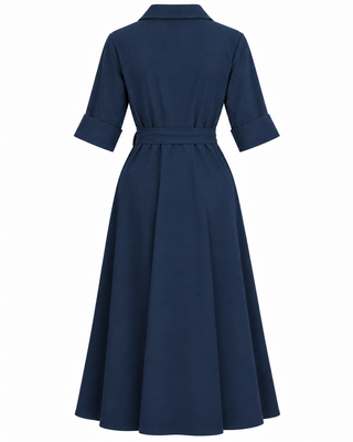 Valenne Wrap Dress - Navy