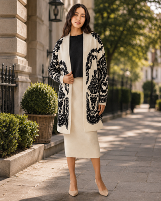 Margot Jacquard long Cardigan