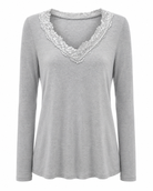 Cashmere Lace Layering Top - Grey