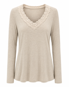 Cashmere Lace Layering Top - Beige