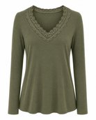 Cashmere Lace Layering Top - Khaki