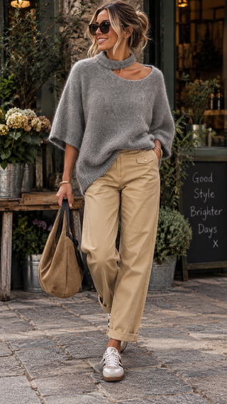 Aria Angora Knit-Grey