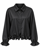 Romy Ruffle Shirt - Black