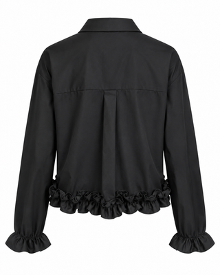 Romy Ruffle Shirt - Black