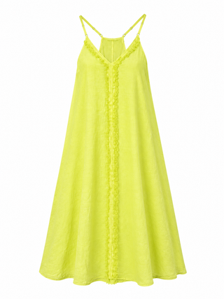 Zoya Neon Yellow Linen Dress