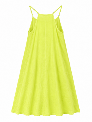 Zoya Neon Yellow Linen Dress