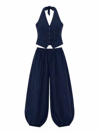 Quinn Two Piece Navy Pinstripe