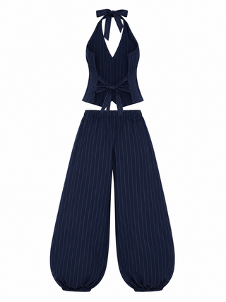 Quinn Two Piece Navy Pinstripe