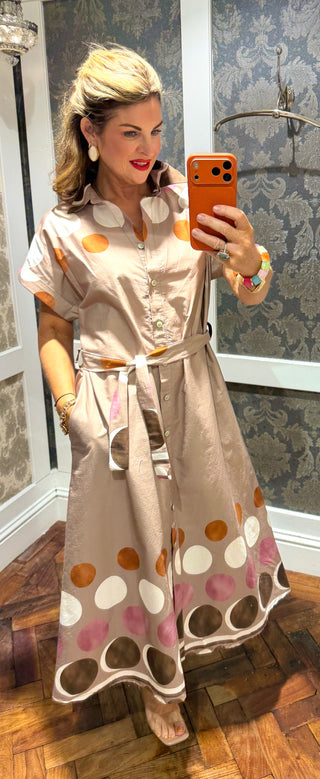 Mocha Dotty Dress