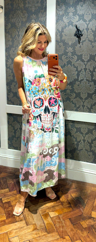 Lola Reversible Skull Print Graphic Dress