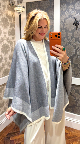 Sienna Contrast Trim Poncho